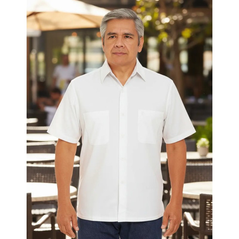 Camisa Chazarilla Yale Classic Fit Manga Corta #mlpos_1 | Color: 0930-02 Blanco #color_0930-02_blanco | Talla: CH #sku_093002bcch