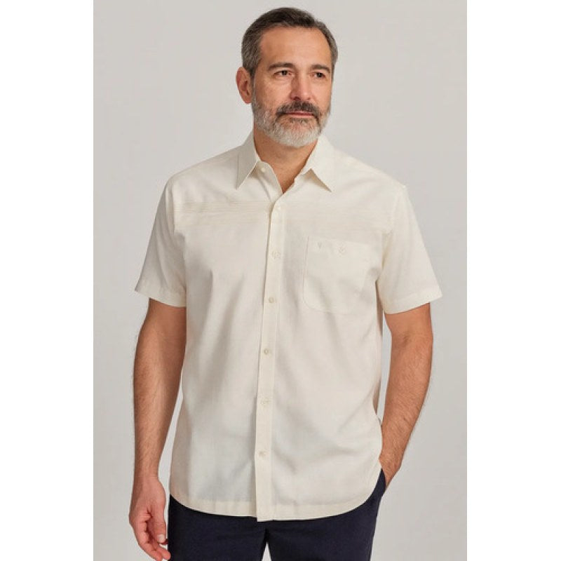 Camisa Chazarilla Yale Classic Fit Manga Corta #mlpos_12 | Color: 3458-65 Beige #color_3458-65_beige | Talla: 2XG #sku_23983458bg2xl