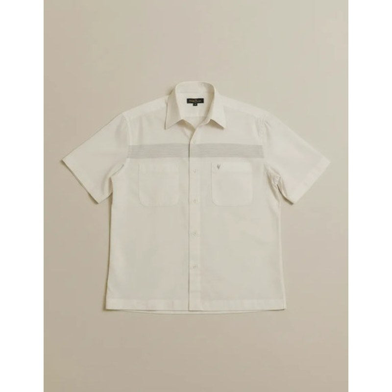 Camisa Chazarilla Yale Classic Fit Manga Corta #mlpos_20 | Color: Blanco/Gris #color_blancogris | Talla: CH #sku_mlm1356875363-190227284677