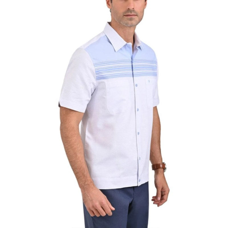 Camisa Chazarilla Yale Classic Fit Manga Corta #mlpos_24 | Color: Azul 7280-21 #color_azul_7280-21 | Talla: 2XL #sku_7280212xl