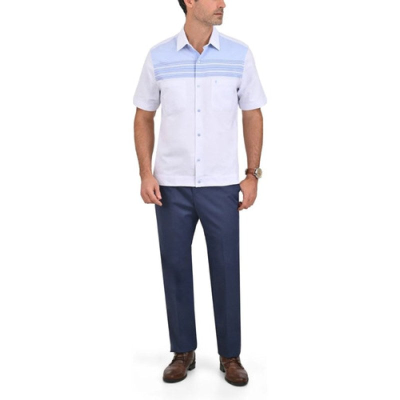 Camisa Chazarilla Yale Classic Fit Manga Corta #mlpos_25 | Color: Azul 7280-21 #color_azul_7280-21 | Talla: 2XL #sku_7280212xl