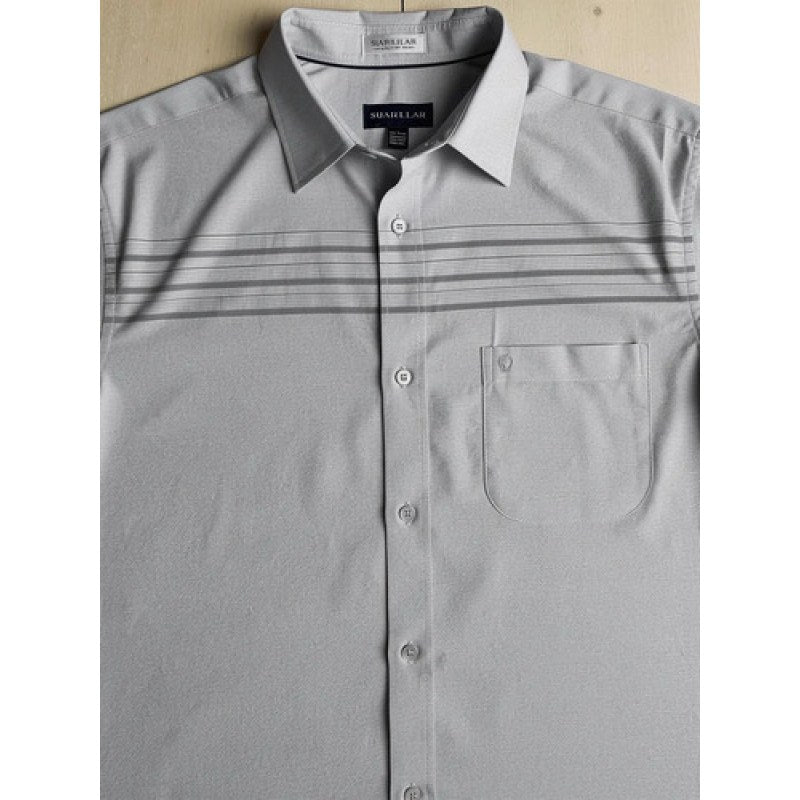 Camisa Chazarilla Yale Classic Fit Manga Corta #mlpos_28 | Color: Gris 7280-03 #color_gris_7280-03 | Talla: G #sku_mlm1356875363-190505073220