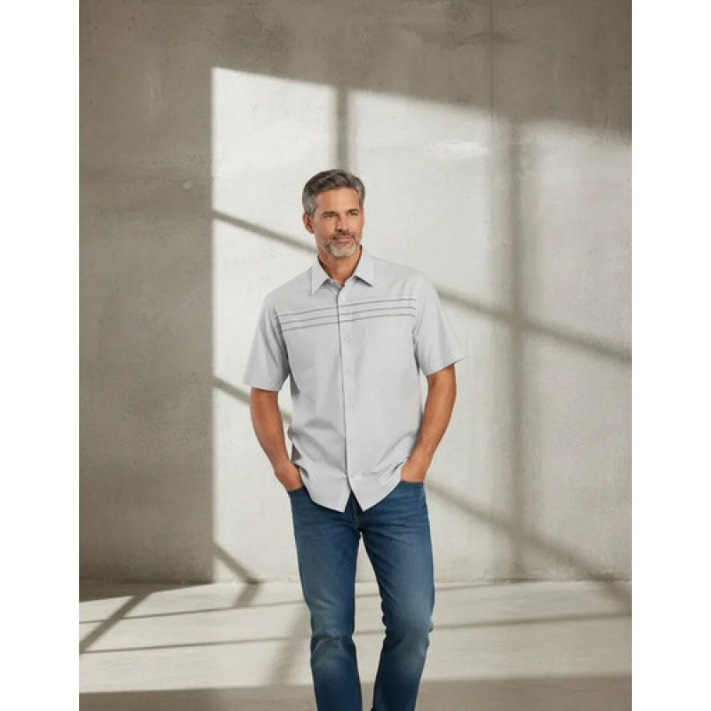 Camisa Chazarilla Yale Classic Fit Manga Corta #mlpos_29 | Color: Gris 7280-03 #color_gris_7280-03 | Talla: G #sku_mlm1356875363-190505073220