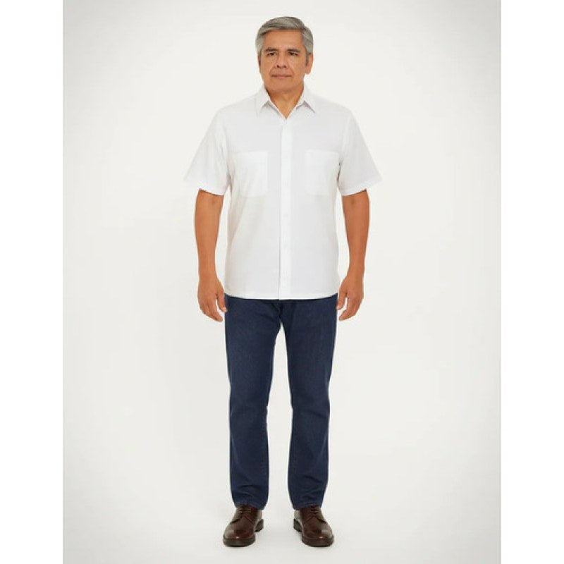 Camisa Chazarilla Yale Classic Fit Manga Corta #mlpos_3 | Color: 0930-02 Blanco #color_0930-02_blanco | Talla: CH #sku_093002bcch
