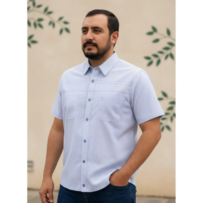Camisa Chazarilla Yale Classic Fit Manga Corta #mlpos_31 | Color: 4708-11 azul #color_4708-11_azul | Talla: CH #sku_4708cieloch