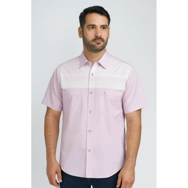 Camisa Chazarilla Yale Classic Fit Manga Corta #mlpos_37 | Color: 4709-21 Rosa #color_4709-21_rosa #sku_470921ch #sku_470921g #sku_470921m #sku_470921xl #sku_4709212xl