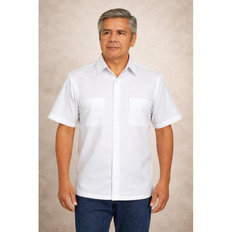 Camisa Chazarilla Yale Classic Fit Manga Corta #mlpos_4 | Color: 0930-02 Blanco #color_0930-02_blanco | Talla: CH #sku_093002bcch