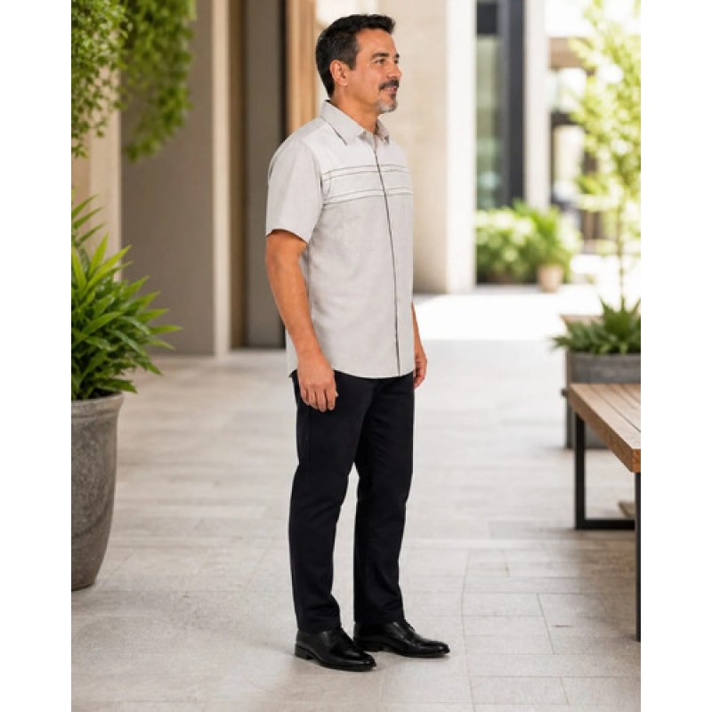 Camisa Chazarilla Yale Classic Fit Manga Corta #mlpos_54 | Color: Gris 7281-65 #color_gris_7281-65 #sku_mlm1356875363-201199442577 #sku_mlm1356875363-201199442579 #sku_mlm1356875363-201199442585