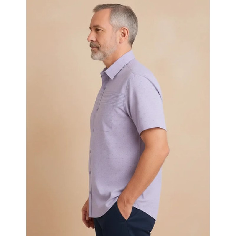 Camisa Chazarilla Yale Classic Fit Manga Corta #mlpos_6 | Color: 2807-41 Lila #color_2807-41_lila | Talla: CH #sku_23982808lilach