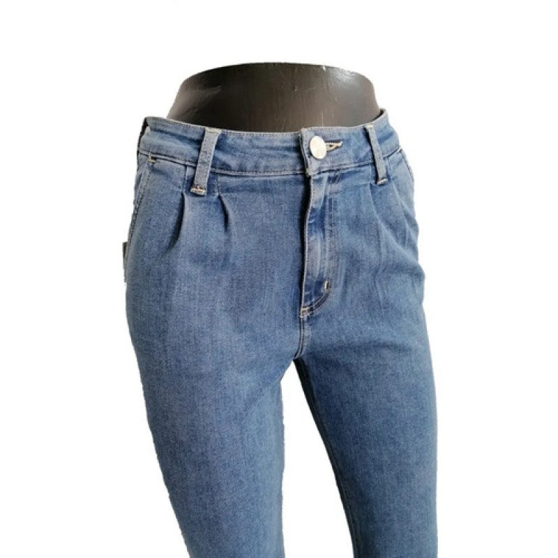 Pantalon Jeans Retro Oggi Mezclilla Con Pinzas Dama Bleach 11 #mlpos_2 #sku_oggretble11