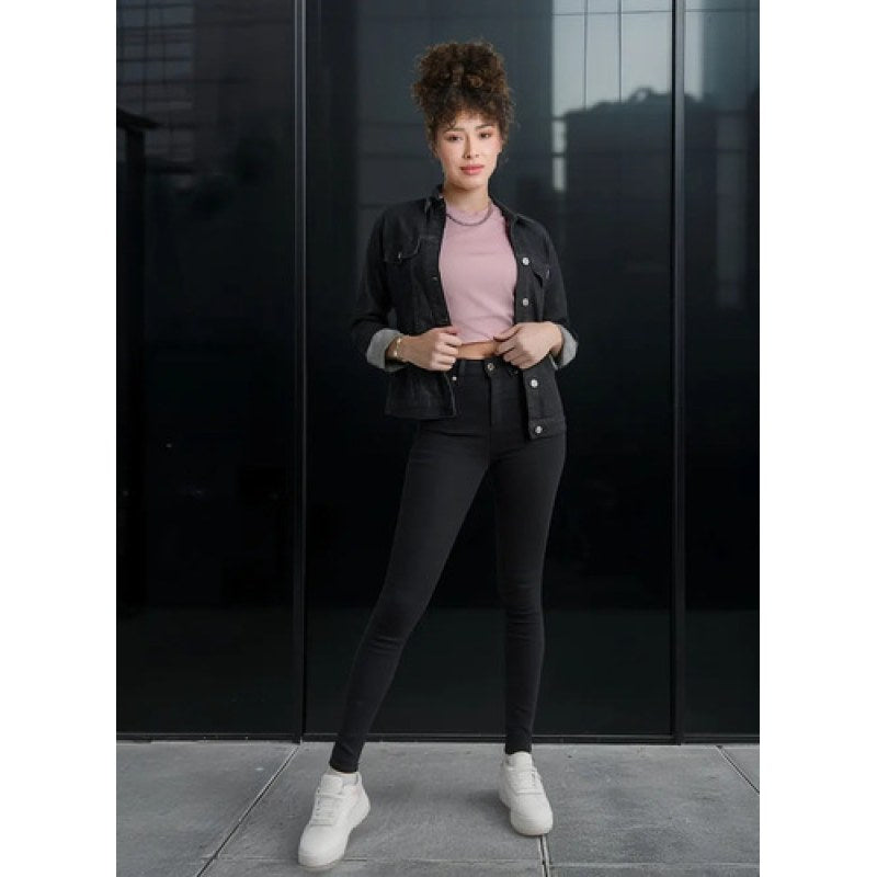 Pantalon Oggi Jeans Lucy Moda Mezclilla Skinny Cintura Alta Negro 2212128 5 #mlpos_1 #sku_oglcng5