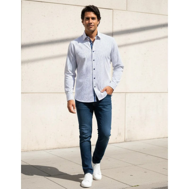 Camisa Icy Denver Clasica Casual  #mlpos_1 | Color: Blanco lunas #color_blanco_lunas #sku_cchlunch
