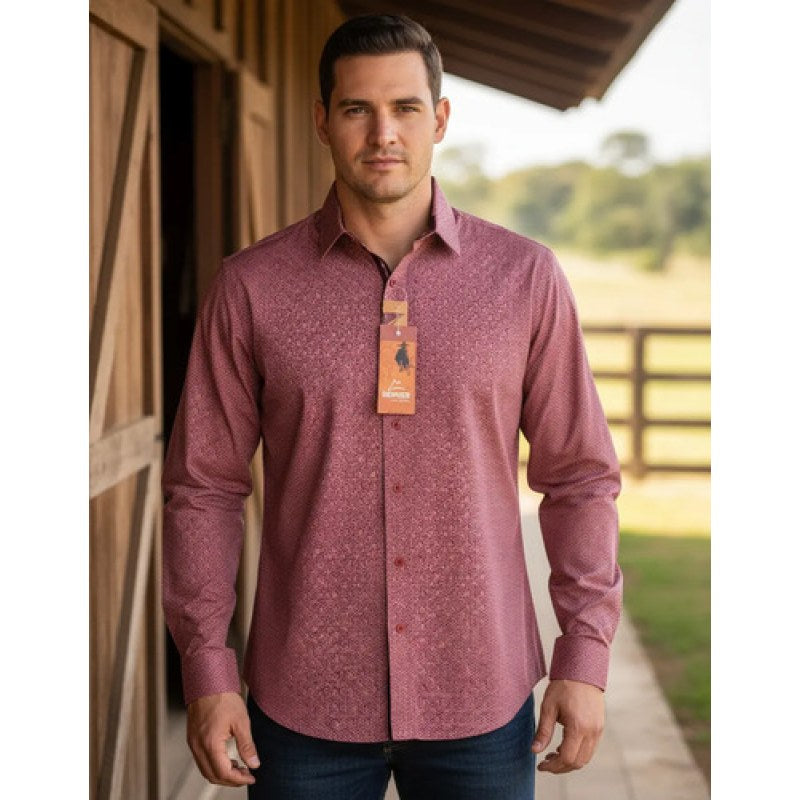 Camisa Icy Denver Clasica Casual  #mlpos_3 | Color: Rojo #color_rojo #sku_mlm1405103904-174401351087 #sku_mlm1405103904-174401351088