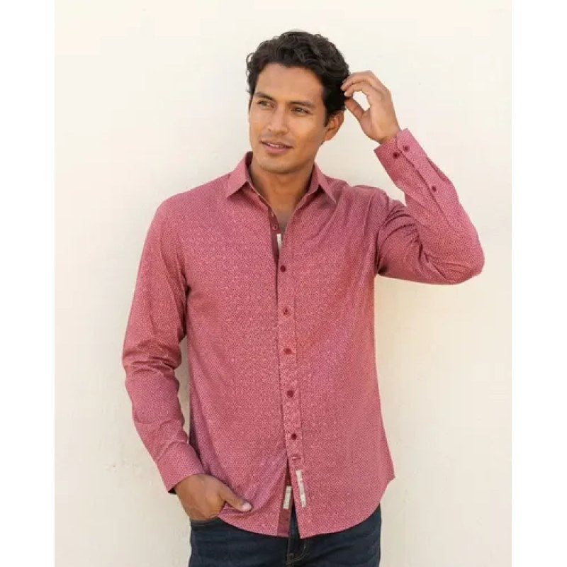 Camisa Icy Denver Clasica Casual  #mlpos_4 | Color: Rojo #color_rojo #sku_cch180ch #sku_cch180m