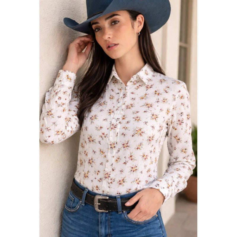 Blusa Vaquera Estampada Wrangler Manga Larga #mlpos_18 | Color: Hueso 1222 #color_hueso_1222 #sku_112381222ch #sku_112381222g #sku_112381222xl