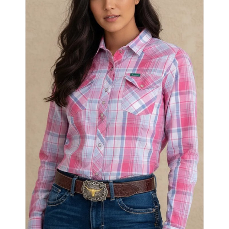 Blusa Vaquera Estampada Wrangler Manga Larga #mlpos_22 | Color: Rosa 1403 #color_rosa_1403 #sku_112381403ch #sku_112381403g #sku_112381403m
