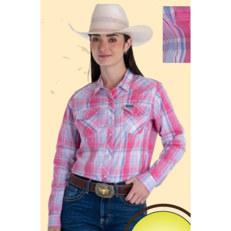 Blusa Vaquera Estampada Wrangler Manga Larga #mlpos_23 | Color: Rosa 1403 #color_rosa_1403 #sku_112381403ch #sku_112381403g #sku_112381403m