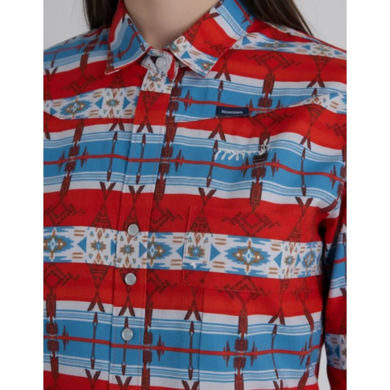 Blusa Vaquera Estampada Wrangler Manga Larga #mlpos_5 | Color: Rojo 1402 #color_rojo_1402 #sku_112381402g #sku_112381402m #sku_112381402xl #sku_112381402xxl #sku_ch112381402ch