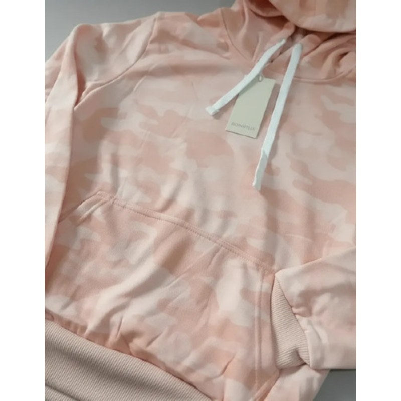 Sudadera Basica Roosevelt Dama Para Estampar Con Canguro #mlpos_4 | Color: Camu Pink #color_camu_pink | Talla: G #sku_roosdampinkg