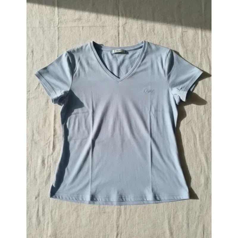 Playera Blusa Basica Oggi Dama #mlpos_13 | Color: Azul acero #color_azul_acero #sku_playogazg