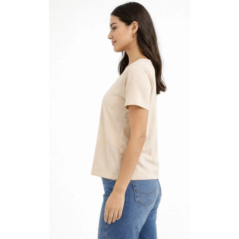 Playera Blusa Basica Oggi Dama #mlpos_18 | Color: Beige #color_beige | Talla: G #sku_mlm1430014429-198887655995