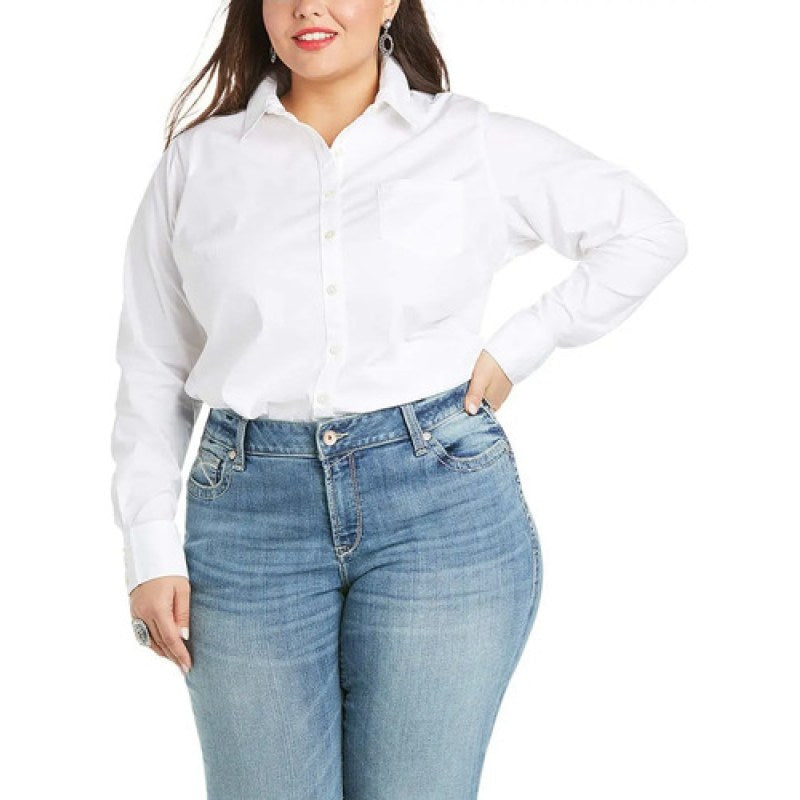 Blusa Camisa Ariat Vaquera Dama Stretch #mlpos_3 | Color: Blanco 10022065 #color_blanco_10022065 #sku_10022065bcl #sku_10022065bcm #sku_10022065bcs #sku_10022065bcxs #sku_mlm1446833065-188025605439