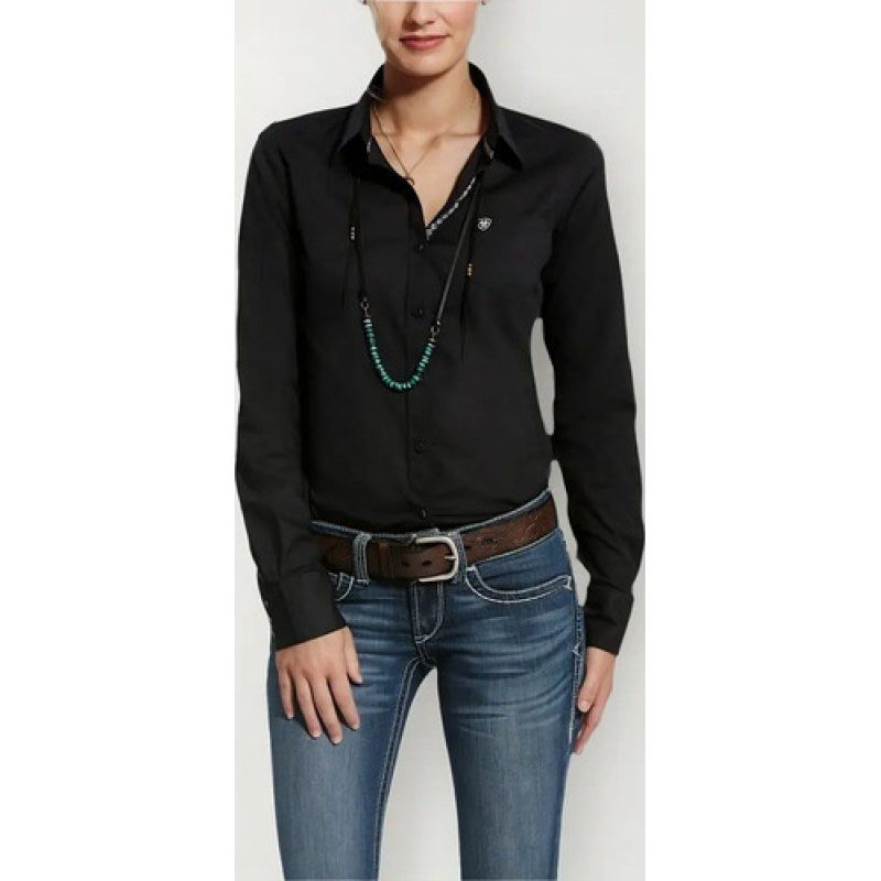 Blusa Camisa Ariat Vaquera Dama Stretch #mlpos_8 | Color: Negro 10022056 #color_negro_10022056 #sku_10022056ngl #sku_10022056ngm #sku_10022056ngs #sku_10022056ngxs #sku_mlm1446833065-188025605437