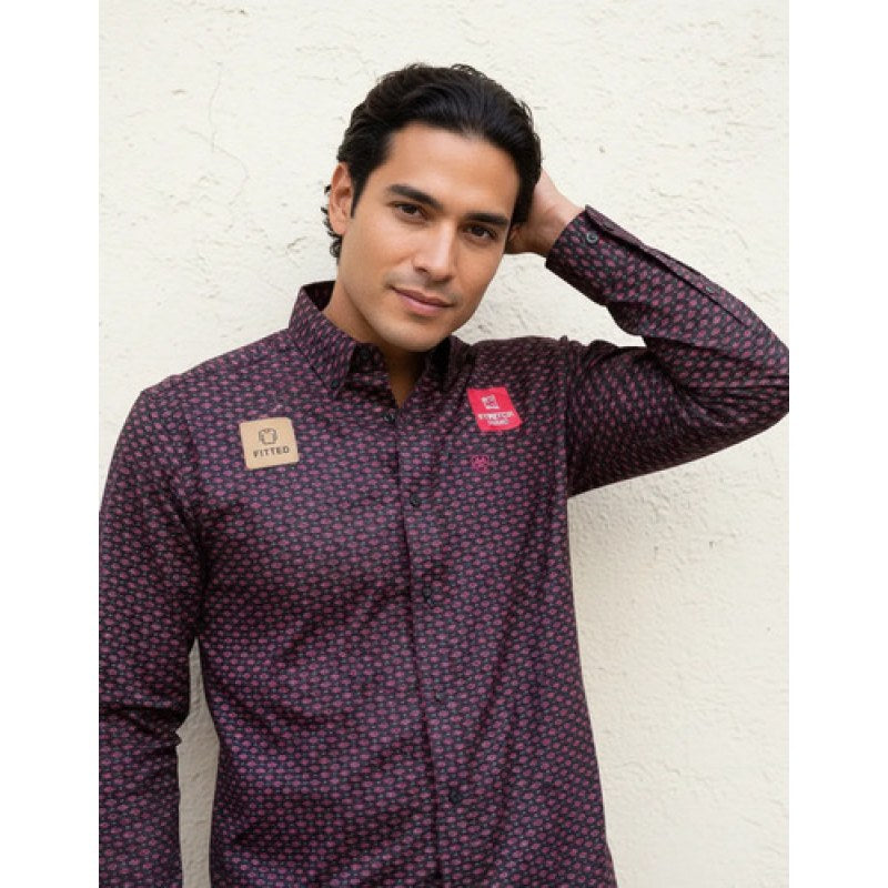 Camisa Vaquera Ariat  Relentless Performance Stretch #mlpos_1 | Color: Negro/Rojo 2326 #color_negrorojo_2326 | Talla: XS #sku_10042326xs