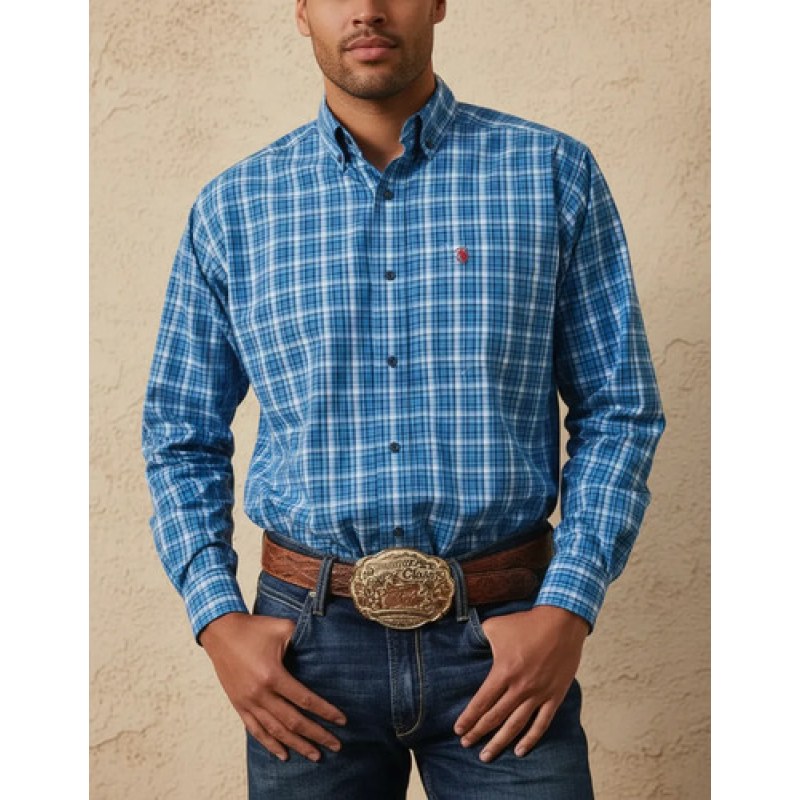 Camisa Vaquera Ariat  Relentless Performance Stretch #mlpos_8 | Color: Azul 3693 #color_azul_3693 | Talla: L #sku_10043693azlg