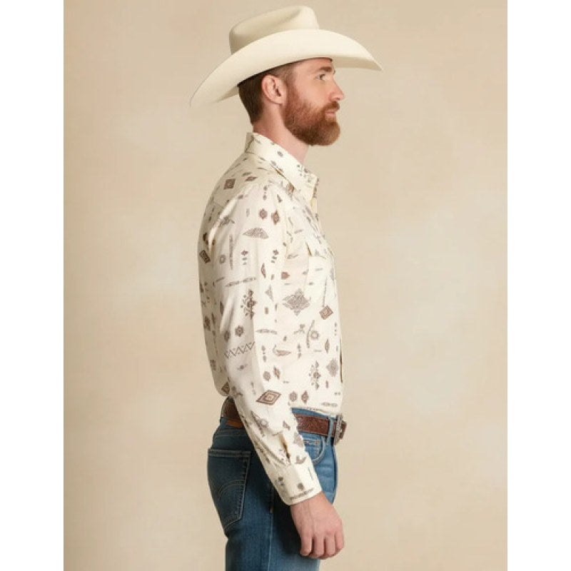 Camisa Vaquera Wrangler Caballero Retro Premium Western Slim #mlpos_29 | Color: Crema 1435 #color_crema_1435 | Talla: XL #sku_mlm1450187761-196334538477