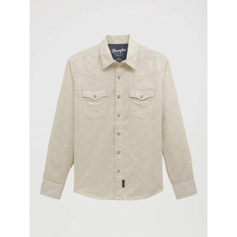 Camisa Vaquera Wrangler Caballero Retro Premium Western Slim #mlpos_34 | Color: Hueso 8813 #color_hueso_8813 #sku_112388813l #sku_112388813m #sku_112388813xl