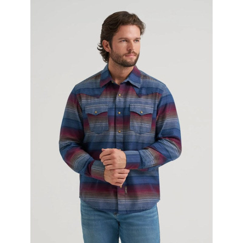 Camisa Vaquera Wrangler Caballero Retro Premium Western Slim #mlpos_35 | Color: Marino 8837 #color_marino_8837 #sku_112388837l #sku_112388837m #sku_112388837s #sku_112388837xl #sku_112388837xxl