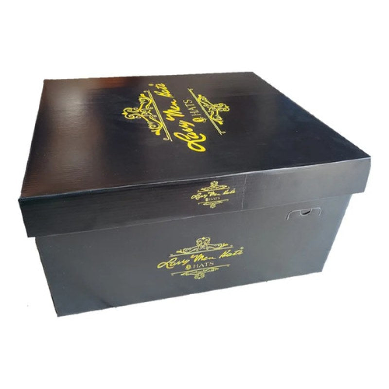 Caja Individual Para Sombrero De Cartón Negro Larry Men #mlpos_1 #sku_cajalarrymen