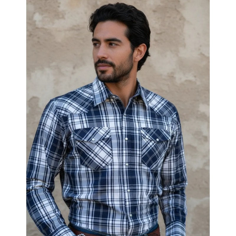 Camisa Wrangler Painted Desert Caballero Cowboy Vaquera #mlpos_1 | Color: Marino 0958 #color_marino_0958 | Talla: M #sku_mlm1467280630-196334551333