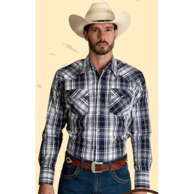 Camisa Wrangler Painted Desert Caballero Cowboy Vaquera #mlpos_2 | Color: Marino 0958 #color_marino_0958 | Talla: M #sku_mlm1467280630-196334551333