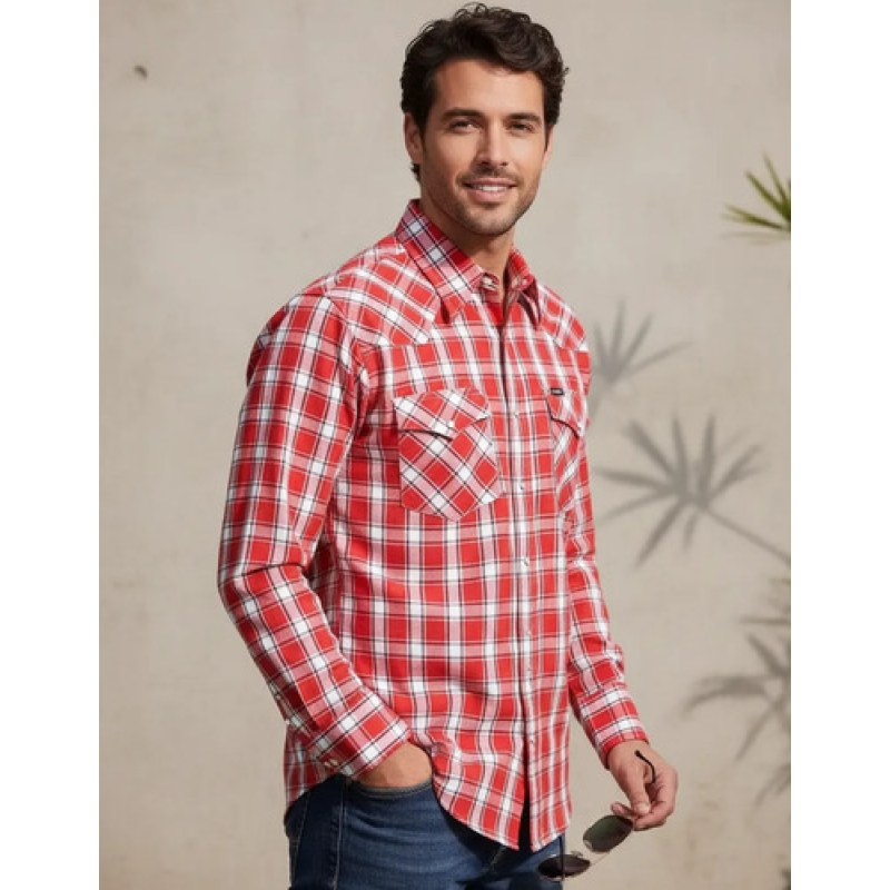 Camisa Wrangler Painted Desert Caballero Cowboy Vaquera #mlpos_24 | Color: Rojo 5927 #color_rojo_5927 | Talla: XL #sku_112345927xl
