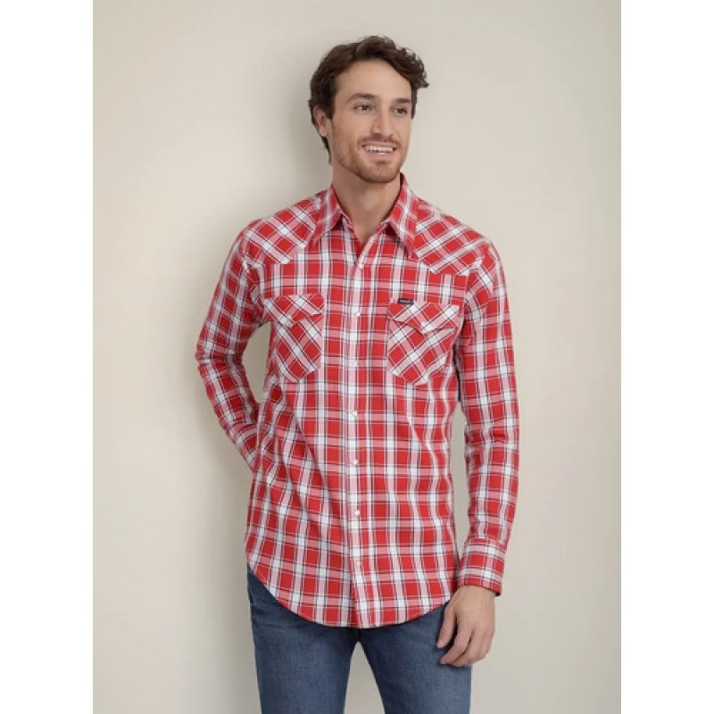 Camisa Wrangler Painted Desert Caballero Cowboy Vaquera #mlpos_25 | Color: Rojo 5927 #color_rojo_5927 | Talla: XL #sku_112345927xl