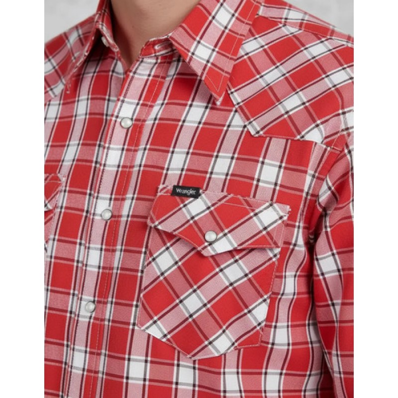 Camisa Wrangler Painted Desert Caballero Cowboy Vaquera #mlpos_26 | Color: Rojo 5927 #color_rojo_5927 | Talla: XL #sku_112345927xl