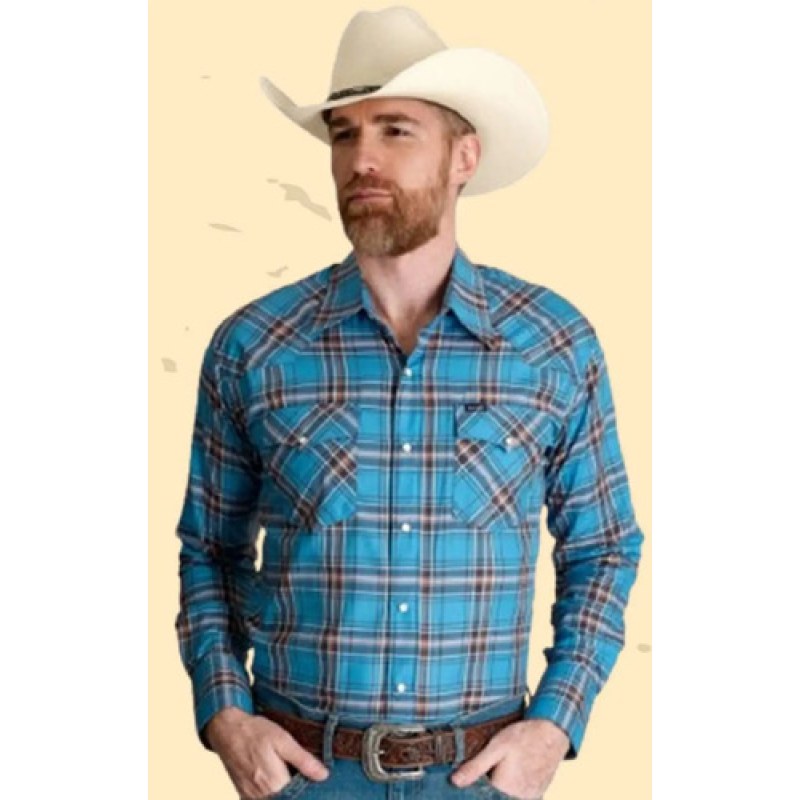 Camisa Wrangler Painted Desert Caballero Cowboy Vaquera #mlpos_29 | Color: Azul 0955 #color_azul_0955 #sku_mlm1467280630-196334551311 #sku_mlm1467280630-196334551313 #sku_mlm1467280630-196334551315