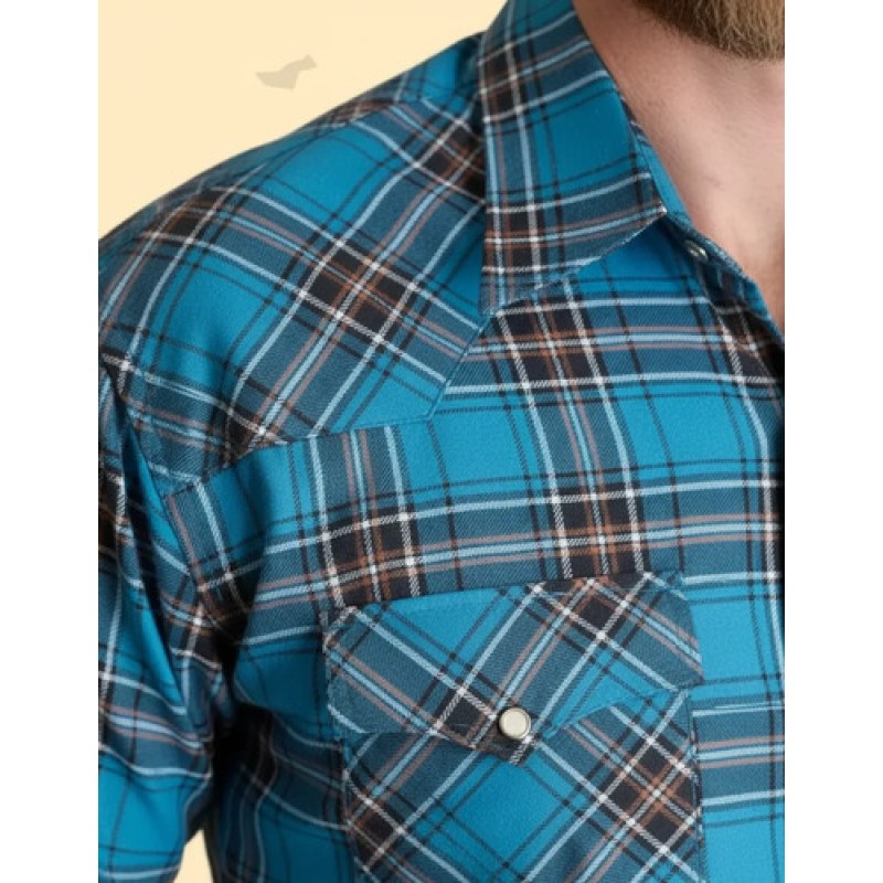 Camisa Wrangler Painted Desert Caballero Cowboy Vaquera #mlpos_30 | Color: Azul 0955 #color_azul_0955 #sku_mlm1467280630-196334551311 #sku_mlm1467280630-196334551313 #sku_mlm1467280630-196334551315