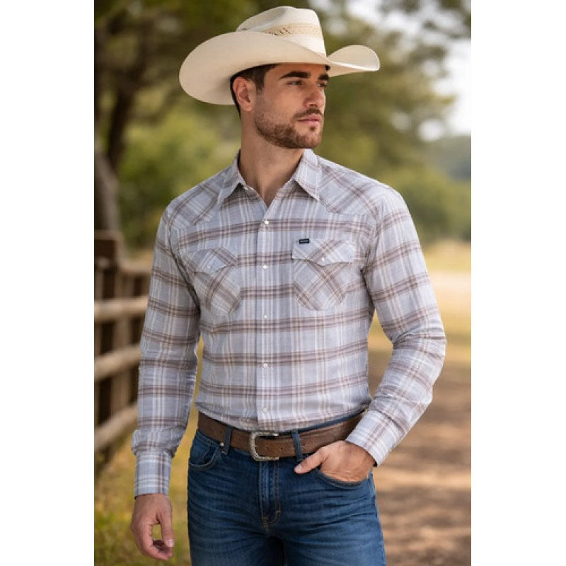 Camisa Wrangler Painted Desert Caballero Cowboy Vaquera #mlpos_33 | Color: Gris 1248 #color_gris_1248 | Talla: XL #sku_mlm1467280630-196334551321