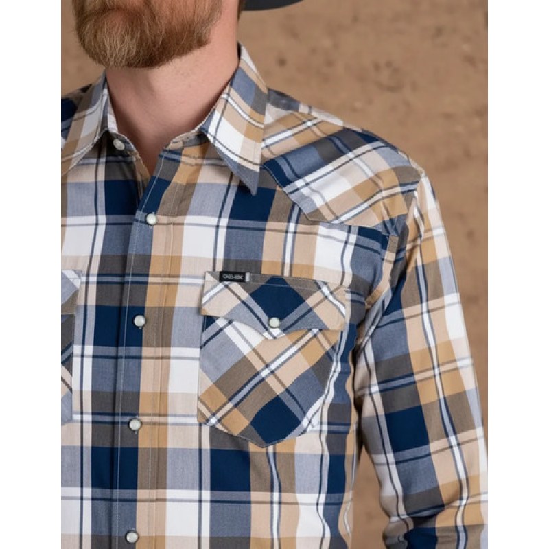 Camisa Wrangler Painted Desert Caballero Cowboy Vaquera #mlpos_38 | Color: Marino 0956 #color_marino_0956 | Talla: L #sku_mlm1467280630-196334551327