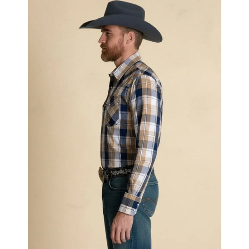 Camisa Wrangler Painted Desert Caballero Cowboy Vaquera #mlpos_39 | Color: Marino 0956 #color_marino_0956 | Talla: L #sku_mlm1467280630-196334551327
