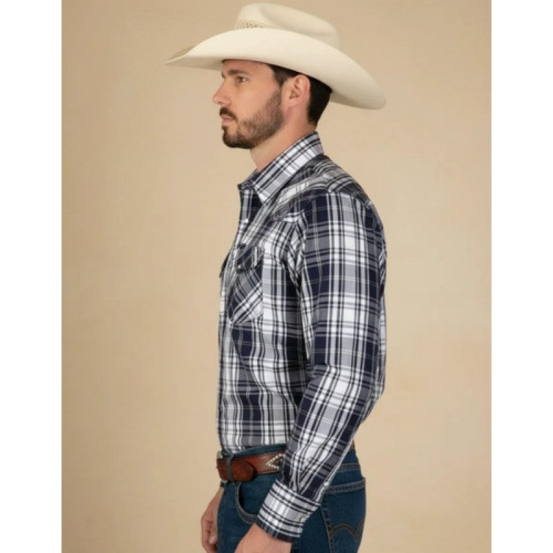 Camisa Wrangler Painted Desert Caballero Cowboy Vaquera #mlpos_4 | Color: Marino 0958 #color_marino_0958 | Talla: M #sku_mlm1467280630-196334551333