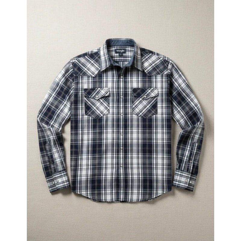 Camisa Wrangler Painted Desert Caballero Cowboy Vaquera #mlpos_5 | Color: Marino 0958 #color_marino_0958 | Talla: M #sku_mlm1467280630-196334551333