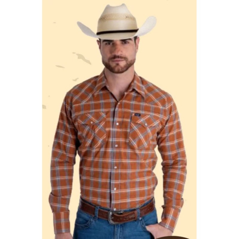 Camisa Wrangler Painted Desert Caballero Cowboy Vaquera #mlpos_7 | Color: Naranja 0941 #color_naranja_0941 #sku_mlm1467280630-196334551341 #sku_mlm1467280630-202254365411