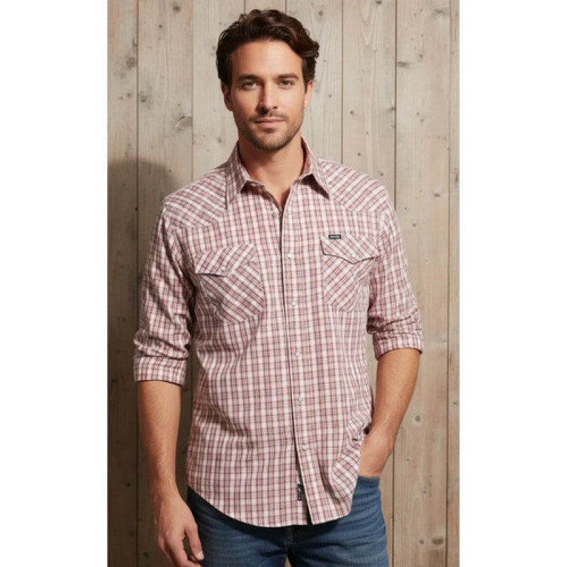 Camisa Wrangler Painted Desert Caballero Cowboy Vaquera #mlpos_9 | Color: Terracota 5889 #color_terracota_5889 | Talla: XL #sku_112345889xl