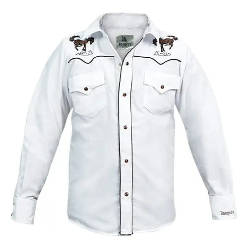 Camisa Charra Vaquera Rangers Niño #mlpos_2 | Color: Blanco 022N01 #color_blanco_022n01 #sku_mlm1487161870-188347280094 #sku_mlm1487161870-188347280096 #sku_mlm1487161870-188347280100 #sku_mlm1487161870-188347280102 #sku_mlm1487161870-188347280104