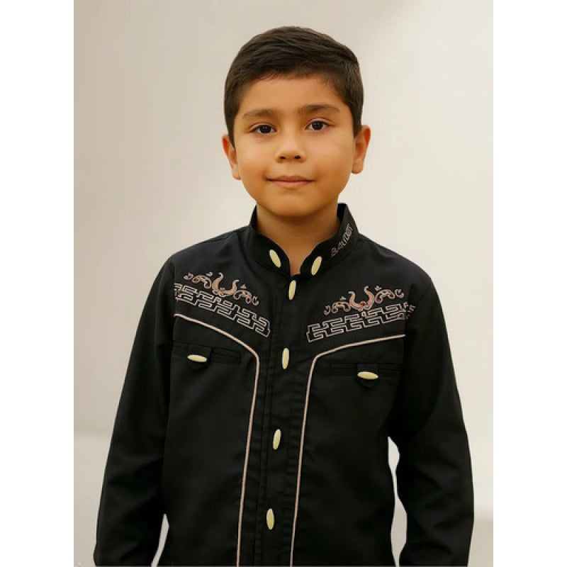 Camisa Charra Vaquera Rangers Niño #mlpos_2 | Color: Negro 011NO01 #color_negro_011no01 #sku_011no0110