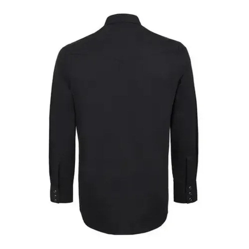 Camisa Vaquera Lisa Wrangler Basica Caballero #mlpos_3 | Color: Negro #color_negro #sku_519547101ch #sku_519547101eeg #sku_519547101eg #sku_519547101g #sku_519547101m